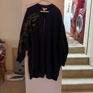 Women’s 3X Venezia long black zippered sweatshirt